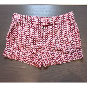 Vineyard Vines Shorts Women 2 Red And White 100% Cotton Shorts